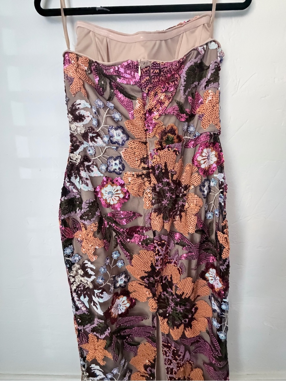 NWT Sequin Floral Slip Midi Dress in Rose Gold and Pink Women’s Sz: Medium - Picture 6 of 11
